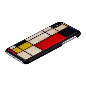 Smartphone case iKins for iPhone XS Max Mondrian Black – protective cover, hard shell