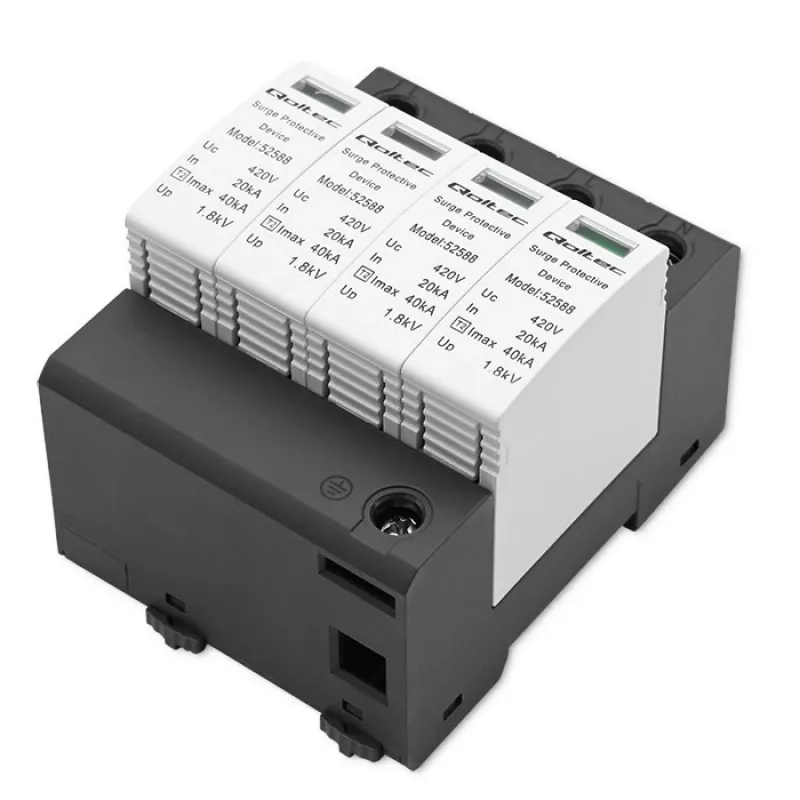 Surge protector QOLTEC 52588 AC 4P 420V T2 C — 4-pole AC surge arrester, 420 V, Type 2
