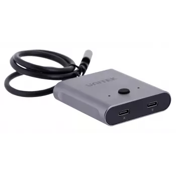 Docking station Unitek D1078A — USB-C hub, 2x USB-C input, 1x USB-C output, 100 W PD, 4K support, 3480×2160 max, grey