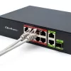 Ethernet Switch QOLTEC 52297 PoE RJ45 with PoE Uplink and SFP port