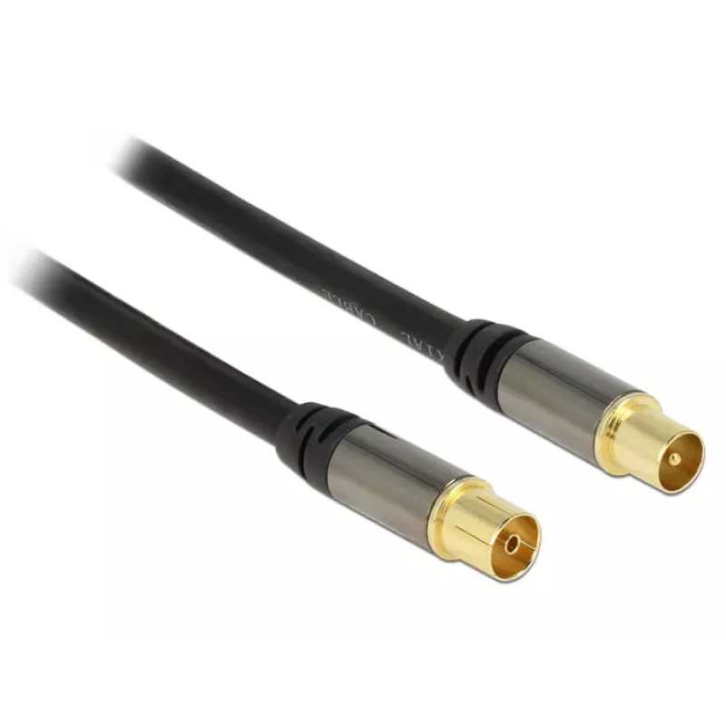 Coaxial Cable RG-6/U DeLOCK 88922 1 m IEC Black