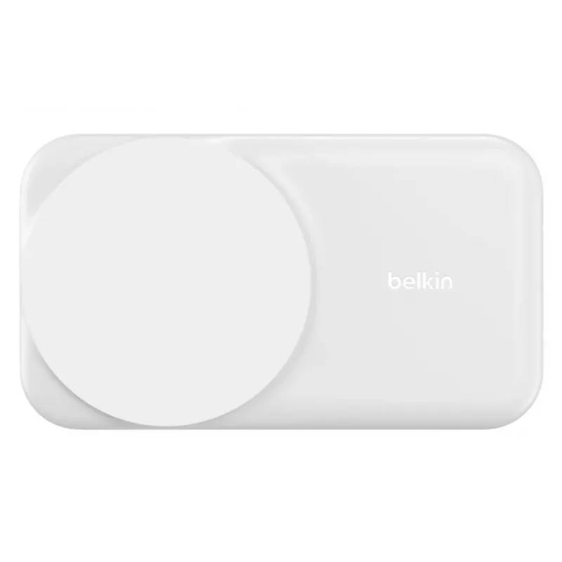 Belkin UltraCharge 25W Qi2 2-in-1 Foldable Wireless Charging Stand, White (WIZ038KQWH)