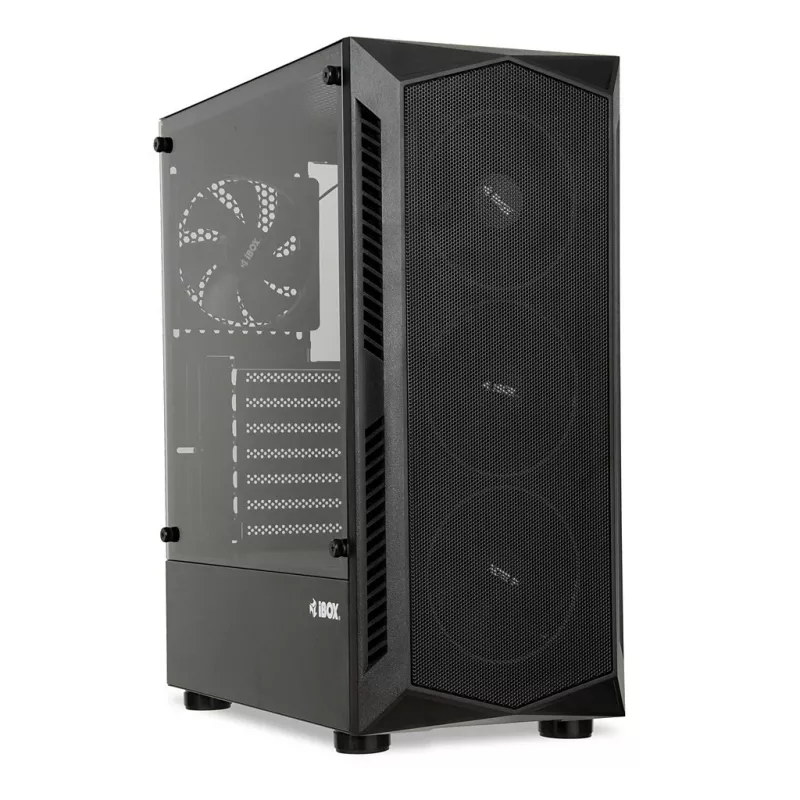 PC Case IBOX LUPUS 27 Midi Tower ATX, tempered glass, RGB, 455×200×380 mm, supports ATX, GPU up to 32 cm