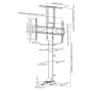 Maclean MC-866 electric TV lift for 37-65 inch (94-165.1 cm), remote control, VESA up to 600×400, max 50 kg, black