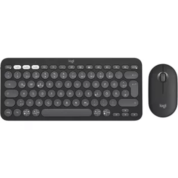 Logitech Pebble 2 Combo Wireless Keyboard Mouse QWERTZ German Graphite
