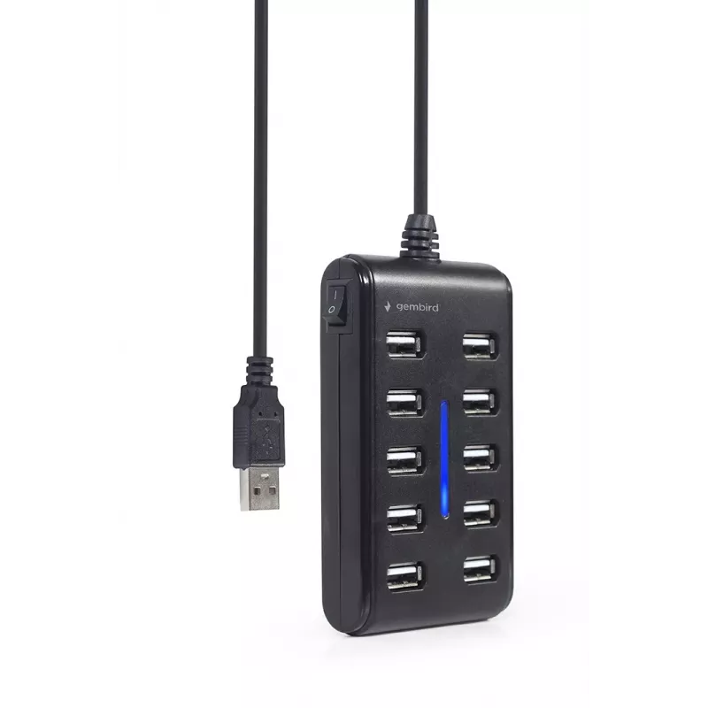 USB hub Gembird UHB-U2P10P-01 — 10-port USB 2.0 hub