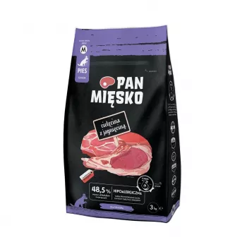 Dry dog food Pan Miesko Veal with Lamb, 3 kg — Adult Dogs, Protein 23%, Fat 15%, Moisture 9%