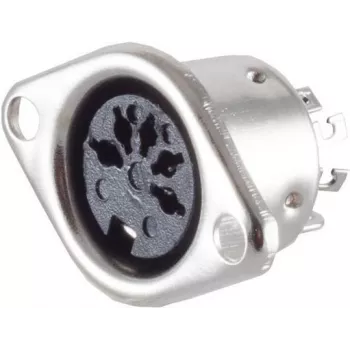 5-pin DIN socket ShiverPeaks 53110 metal flange mount — panel-mounted audio connector