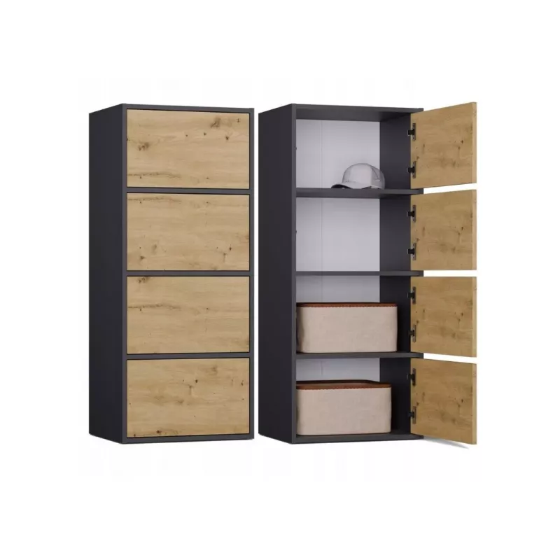 ALMA CHEST OF DRAWERS, ANTHRACITE/ARTISAN OAK