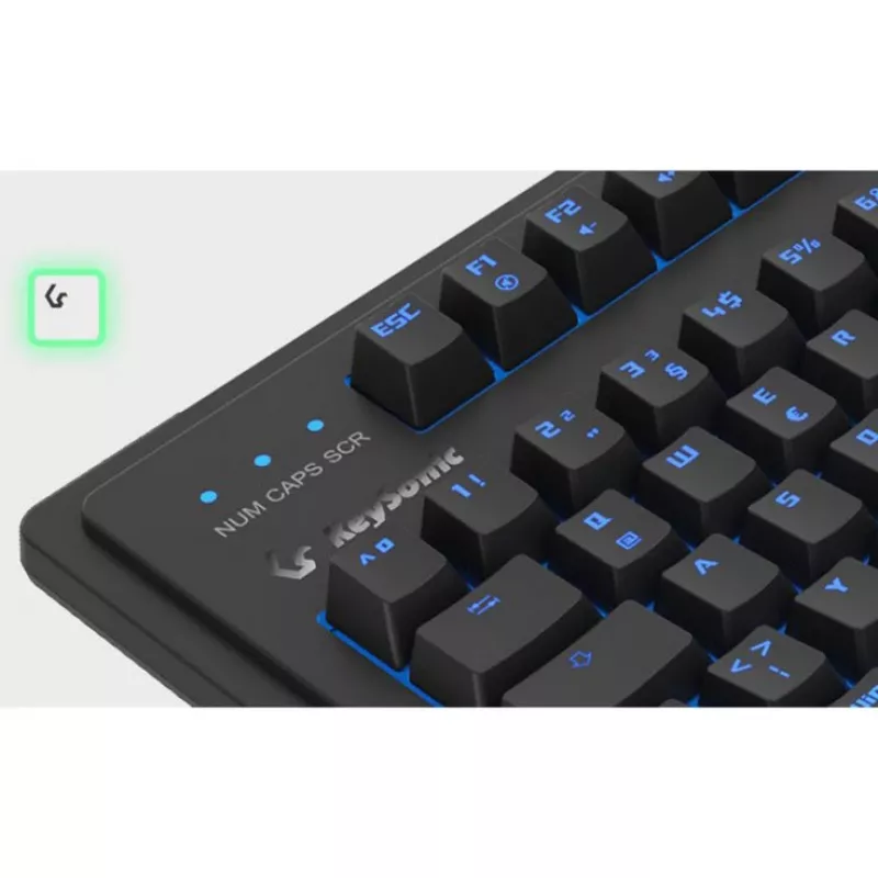 Wired Mechanical Full-size Keyboard KeySonic KSK-8202ELU-T (DE) — USB, German layout, Black