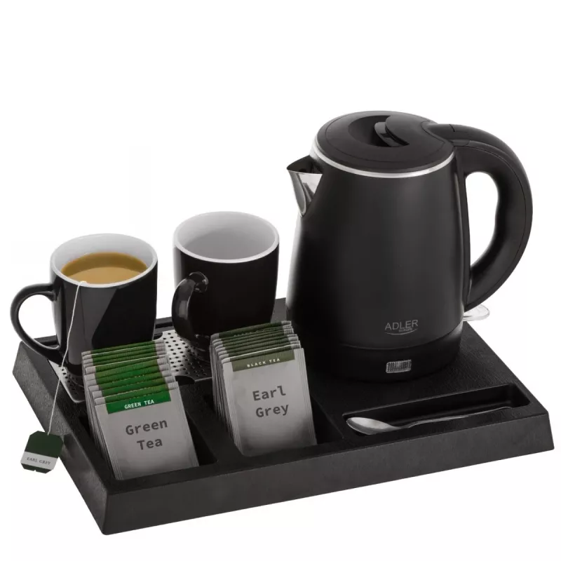 Electric kettle Adler AD 1387, 1 L capacity, 220–240V, 1000–1300W, white