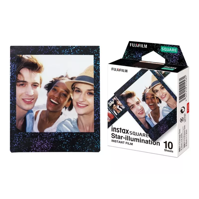 Fujifilm | Instax Square star Illumination Instant film (10pl) | 86 x 72 mm | Print Size: 86mm x 72mm, Image size: 62mm x 62mm | Quantity 10