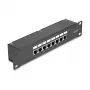 DeLOCK 10 inch Coupler Patch Panel 8 Port Cat.6 RJ45 Black 1U