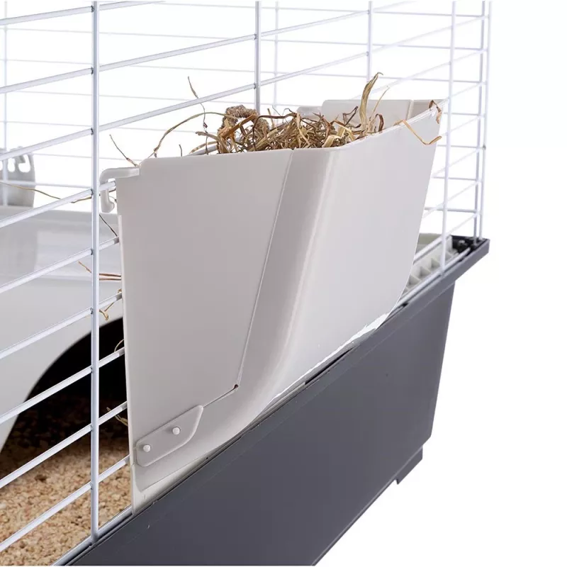 Cage FERPLAST Casita 100 for Rabbits and Guinea Pigs, Metal/Plastic, 960×570×560 mm, Taupe/White