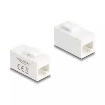 Keystone module DELOCK 90639 — flat RJ-45 insert, white, 16.2×30×20.5 mm