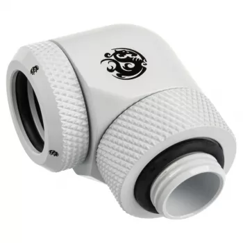 Adapter 90° G1/4 male to 14mm hardtube, rotatable — BitsPower BP-DWE90RML14, white