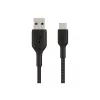 Cable braided USB-C USB-A 15cm Black