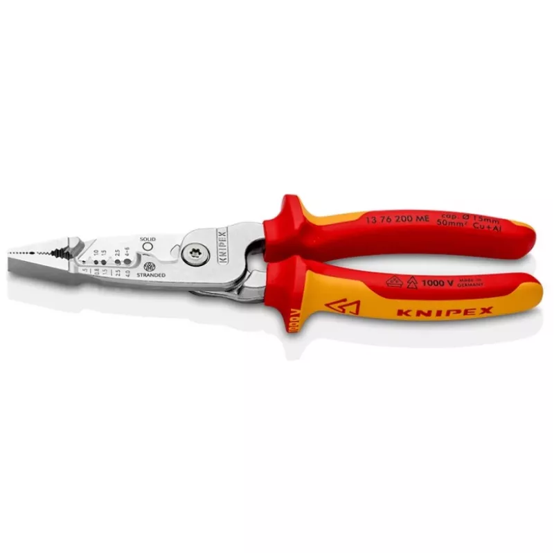 Cable stripper Knipex 13 76 200 ME 6 mm stripping capacity Red Stainless steel Yellow