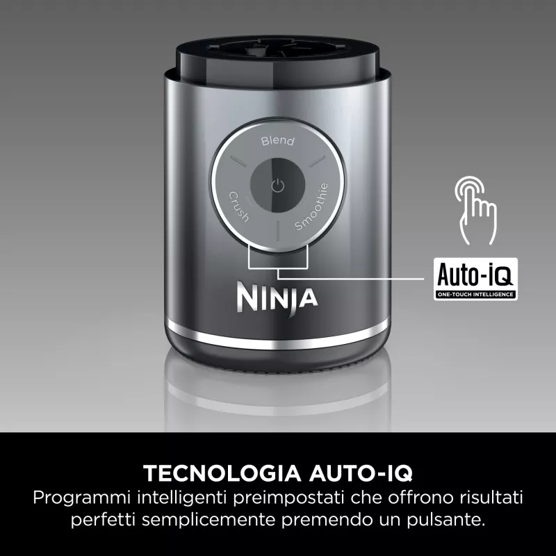Portable blender Ninja BC251EUGY, 0.57 L bowl, 11.1 V battery, stainless steel blades, transparent/grey