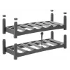 Tabletop wine rack rotho VARIO 6-bottle capacity, foldable, grey, 600×220×140 mm