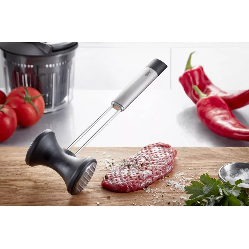 Meat tenderizer GEFU PRIMELINE 29215 — stainless steel hammer, hand tool for pounding meat