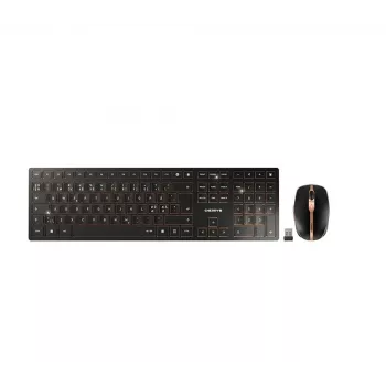 CHERRY DW 9100 SLIM keyboard Mouse included Universal RF Wireless + Bluetooth Nordic Black