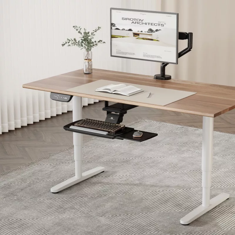 Maclean under-desk keyboard holder, adjustable, max. 5kg, black, MC-156 B
