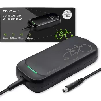 Qoltec Fast Charger for XIAOMI 36V Electric Scooter Bike | 42V | 2A | 8.0*8.0mm+pin | waterproof + power cable