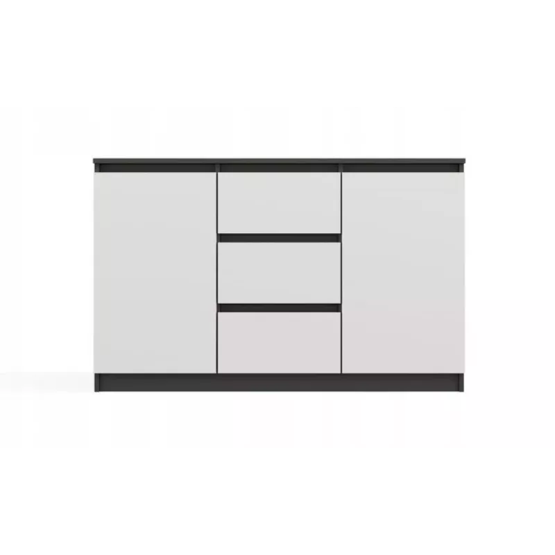 Chest of Drawers 2 Doors 3 Drawers top e shop M-MP-K-MAL-2D3S-ANTBIA — Anthracite frame, White doors, 1200×750×400 mm