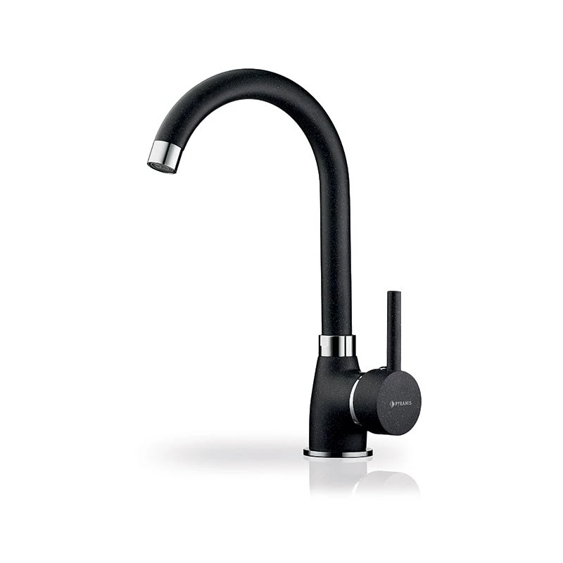 Kitchen mixer PYRAMIS Bello 090935601 Granite Volcano Black, deck-mounted, single-lever, 300 mm height, 200 mm depth