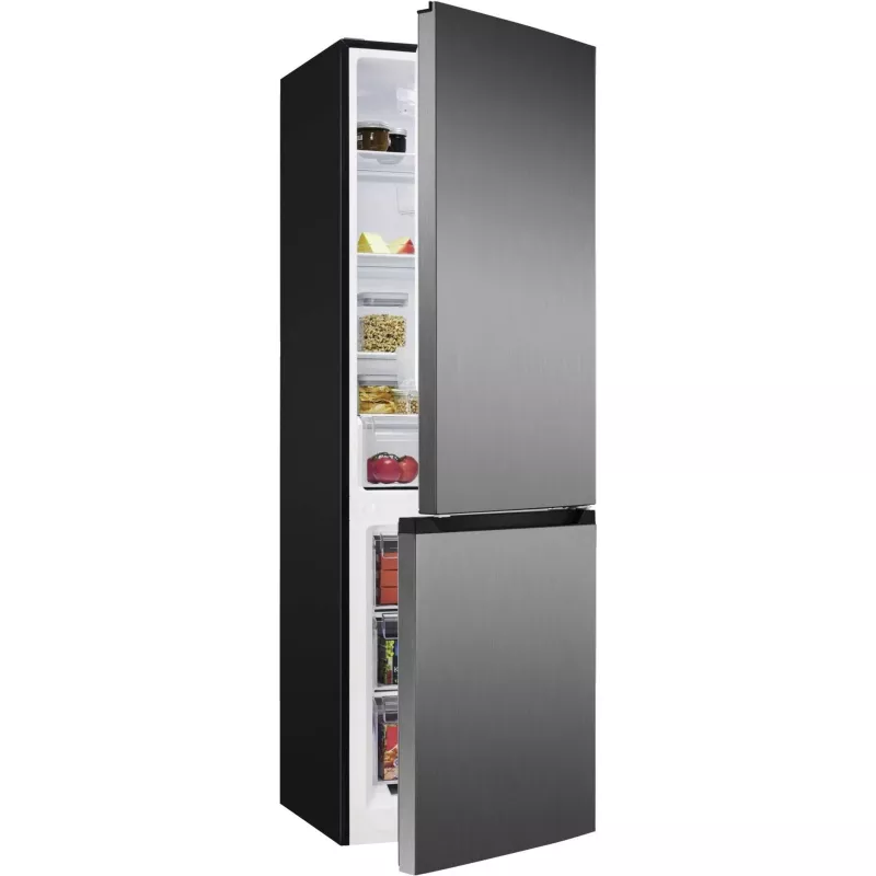 Freestanding fridge BOMANN KG 7357, 315 L total (219 L fridge, 96 L freezer), stainless steel, LED light, 40 dB