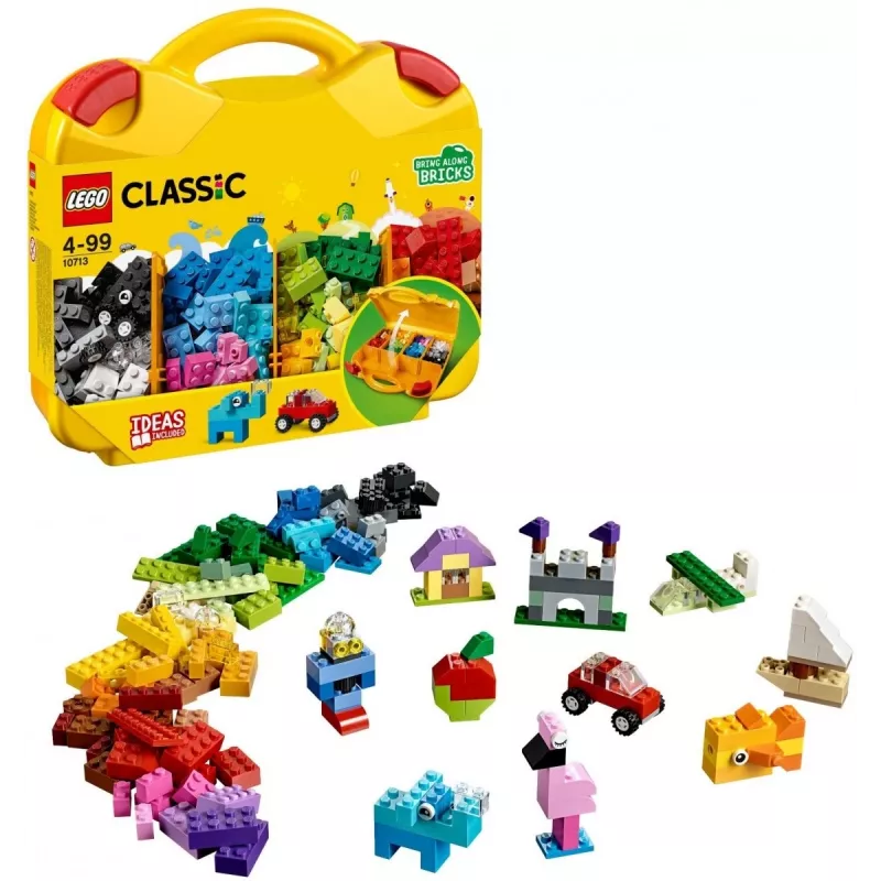 LEGO 10713 Classic Creative Suitcase Toy Storage Case with Fun Colourful Building Bricks Gifts for 4 Plus Year Old Kids Boys & Girls Single