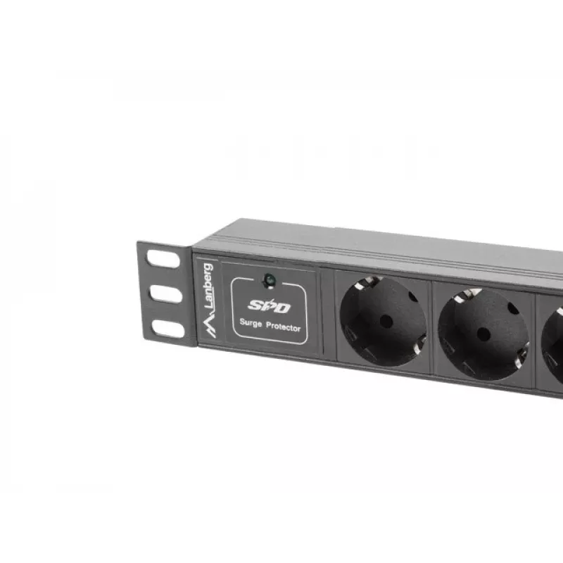 Lanberg PDU-03F-0200-BK Stromverteilereinheit (PDU) 1U Black 3 AC-Outputs (PDU-03E-0200-IEC-BK)