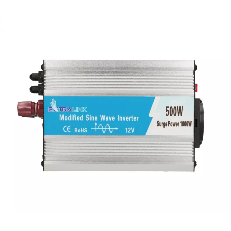 Car voltage converter Extralink OPIM-500W 12V, 500W modified sine, aluminium housing, active cooling