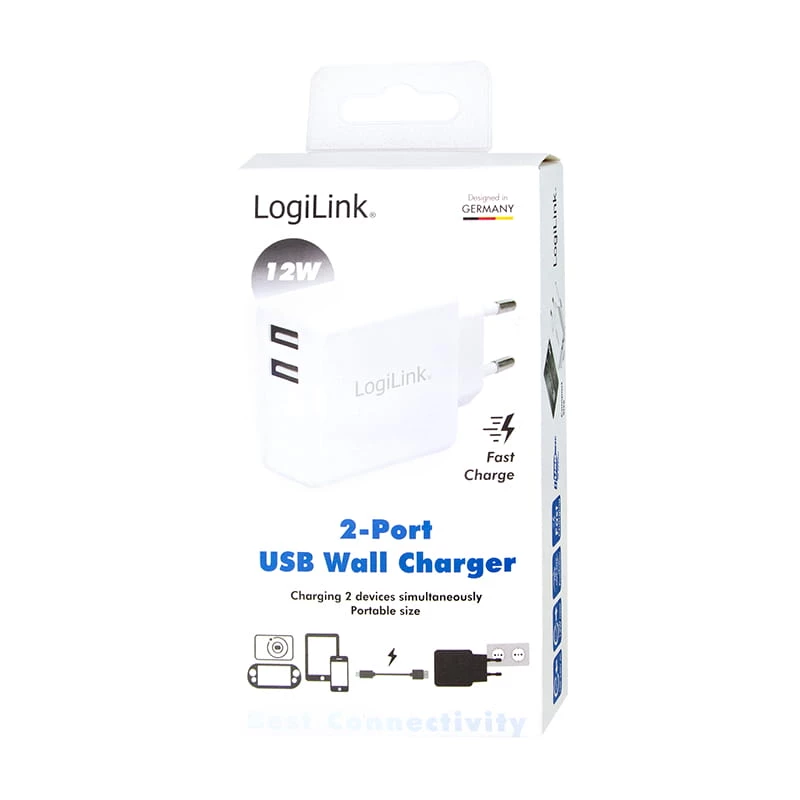 LogiLink Power Supply - 12 Watt - 2.4 A - 2 Output Ports (USB)