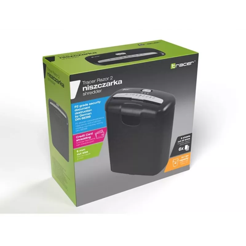 Tracer Razor 2 paper shredder Strip shredding 70 dB Black