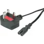 VALUE - Power Cable - BS 1363 (M) angled to power IEC 60320 C7 straight - AC 250 V - 2.5 A - 1.8 m - Black (19.99.2017)