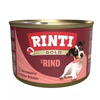 Wet dog food RINTI Gold Beef Adult 185 g — grain-free, gluten-free complete feed