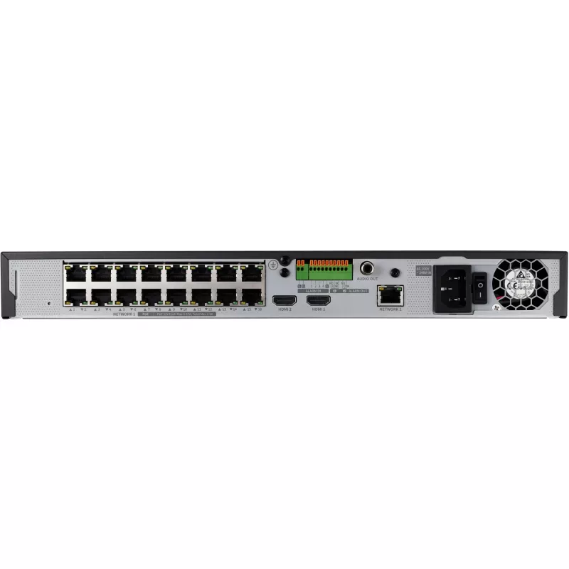 Network video recorder - 16 IP channels - H.265 - 128Mbps - without HDD - HDMI - PoE switch
