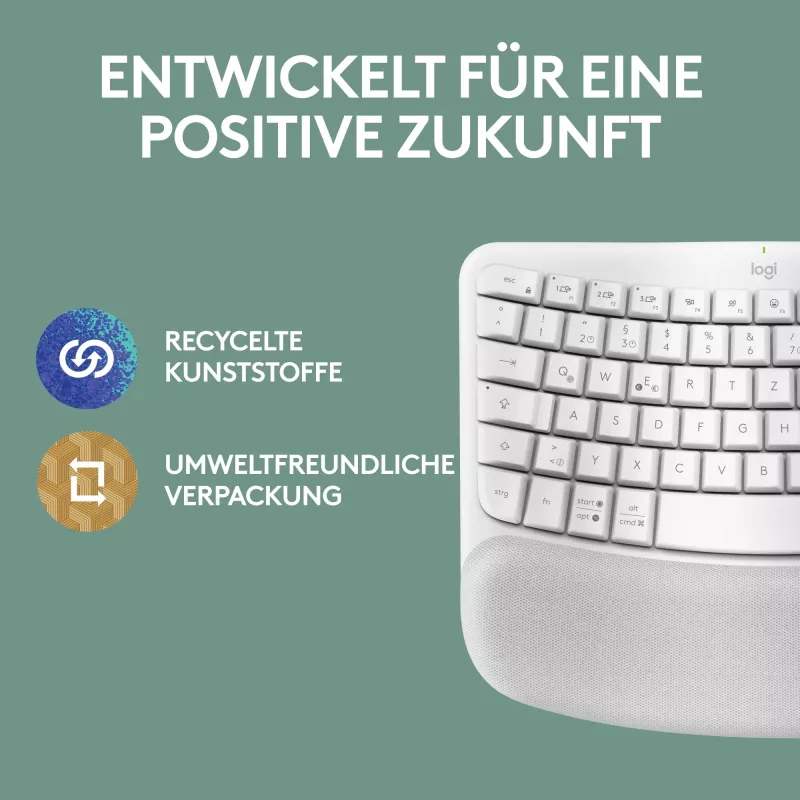 Keyboard Logitech Wave Keys for Mac QWERTZ German White