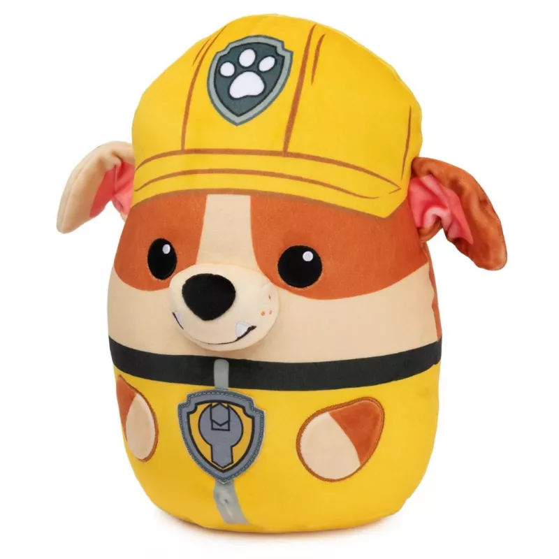PAW Patrol Rubble Squish Plush, Official Toy from the Hit Cartoon, Squishy Stuffed Animal for Ages 1 and Up, 12”