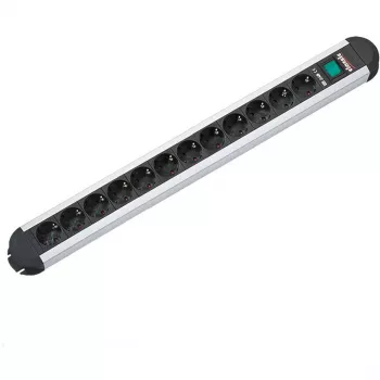 Power Extension Bachmann PRIMO 1.75m 12 AC Outlets Black Grey