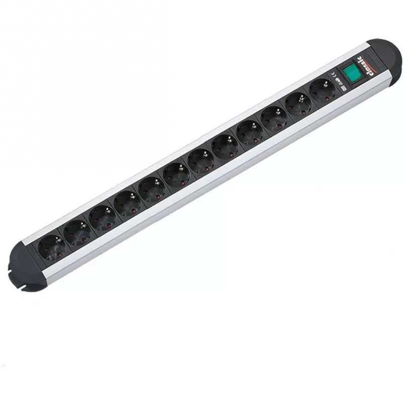 Power Extension Bachmann PRIMO 1.75m 12 AC Outlets Black Grey