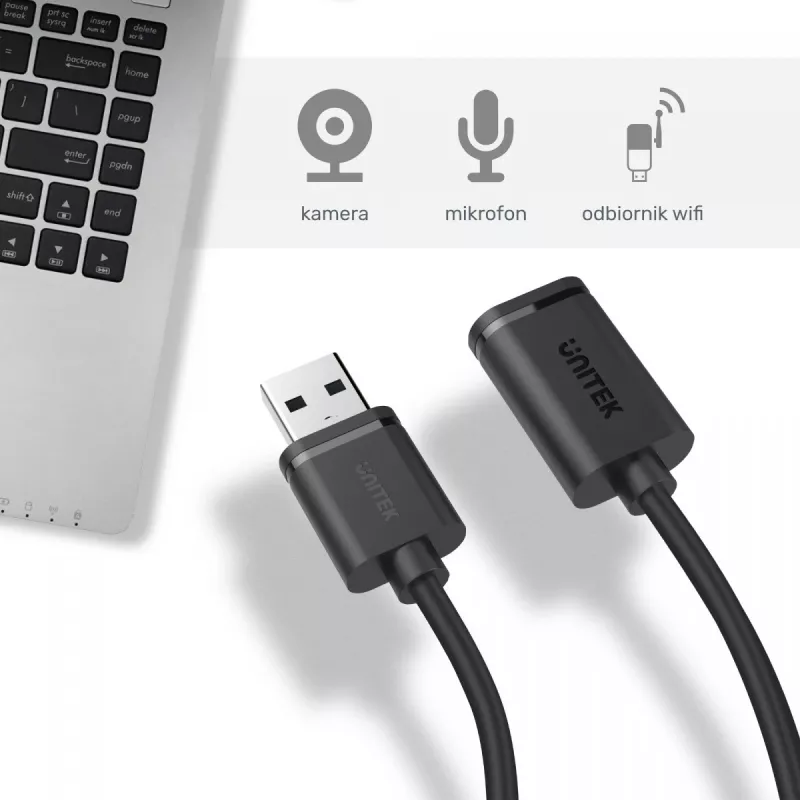 USB Cable UNITEK Y-C447GBK 0.5m USB 2.0 Black
