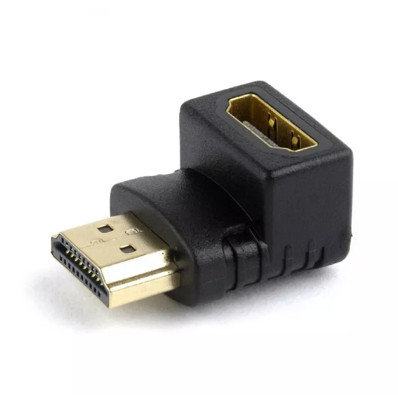 HDMI gender changer GEMBIRD A-HDMI90-FML, HDMI to HDMI, right-angle 90° adapter, black