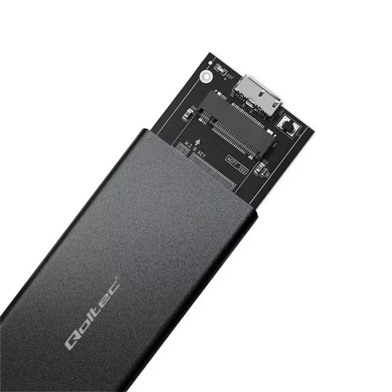 M.2 SATA SSD Enclosure QOLTEC 51854 USB 3.0 tool-free
