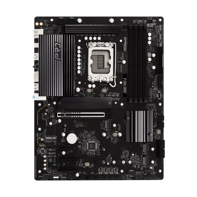 Motherboard ASRock Z890 Pro-A ATX — Intel Z890 chipset, LGA 1851, DDR5, 4x DIMM, 256GB, 2.5Gb LAN, PCIe Gen5