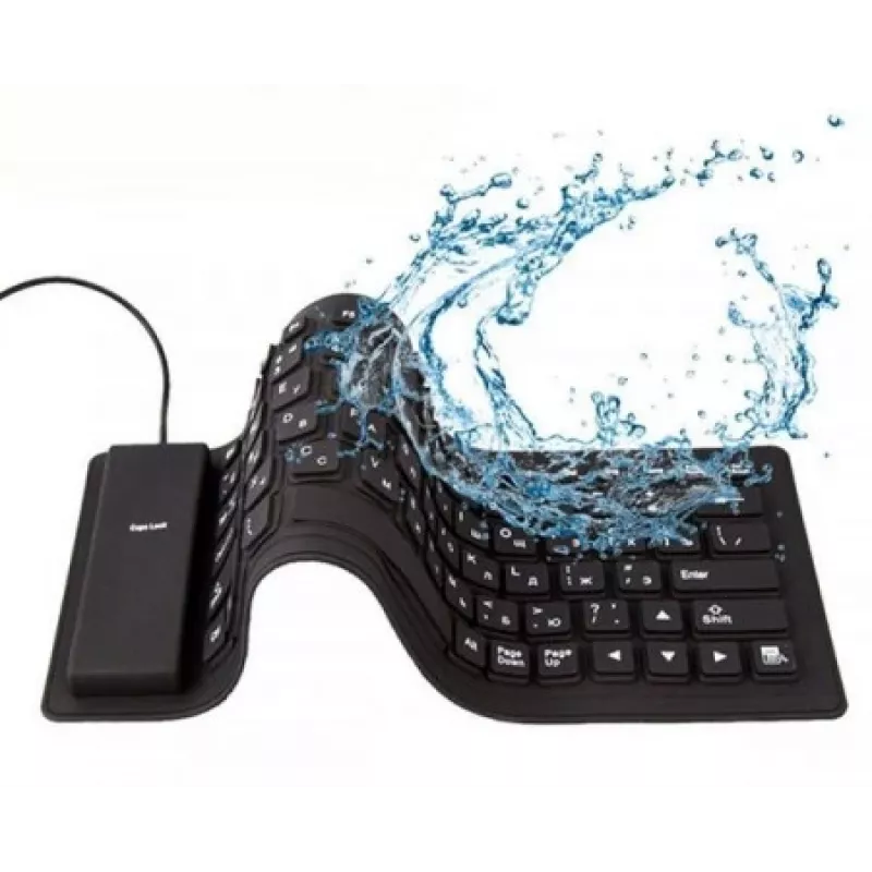Silicone keyboard USB+PS/2 black