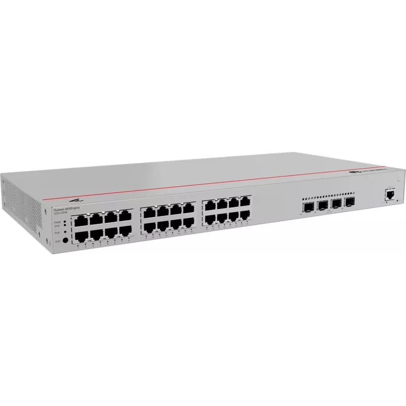 Switch HUAWEI S220-24P4X — 24 x Gigabit (10/100/1000) RJ-45, 4 x SFP+, PoE, 1U grey
