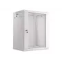 Lanberg WF01-6415-10S 15U 19 inch Wall-Mount Rack Cabinet, 600x450mm, Grey, Tempered Glass Door, IP20, 60kg Load